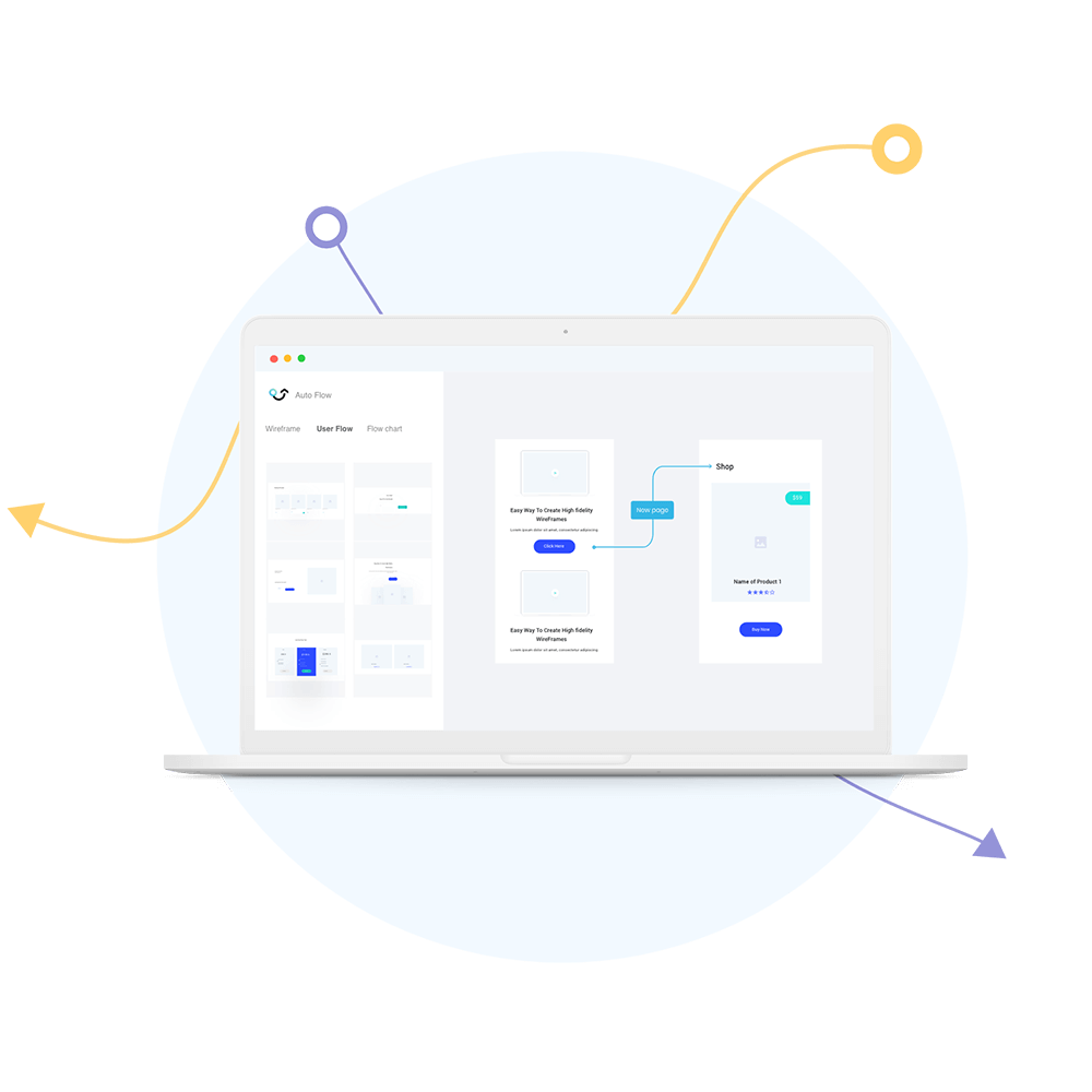 Auto flow creates user flow and flow chart for UI designers